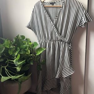 Dress: Black and white striped